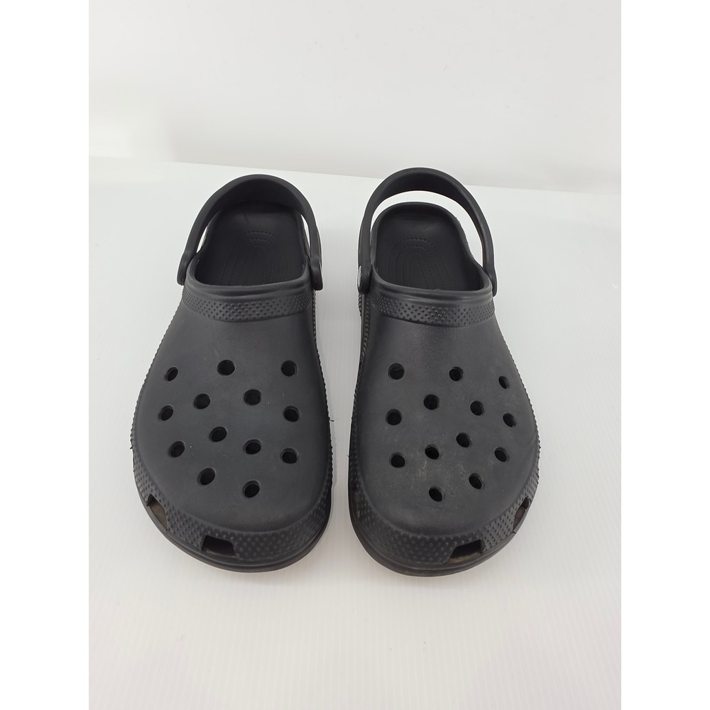 Crocs Classic Clogs Black Mens 10 Womens 12 Slip On Comfort Shoes